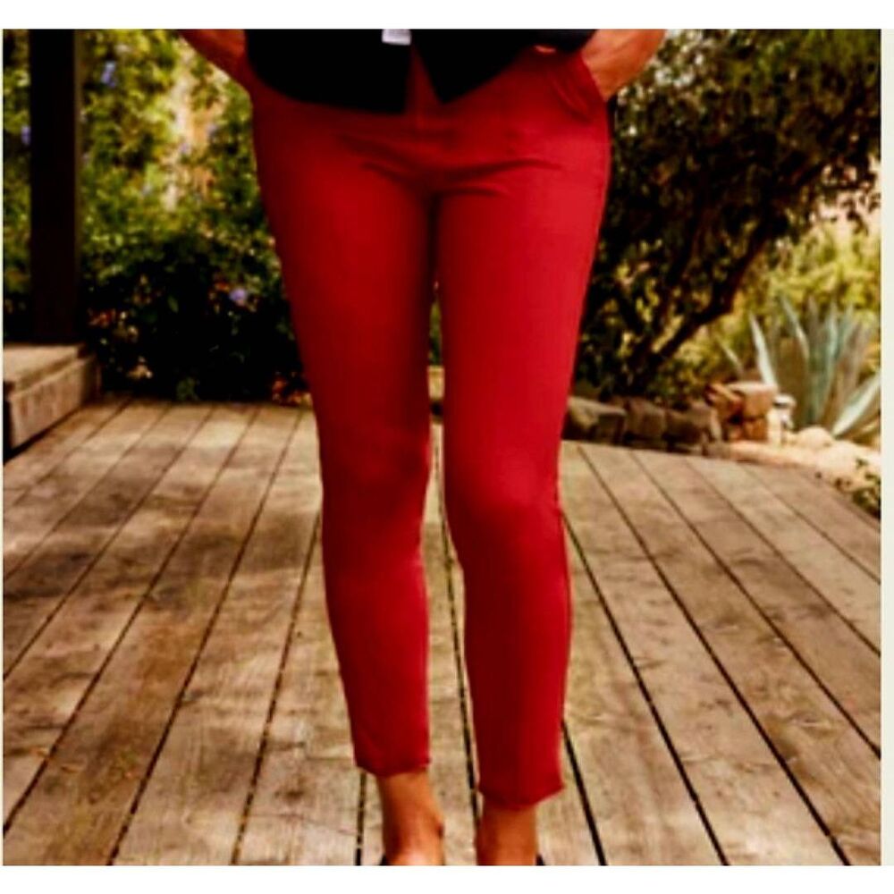 Frank & Eileen Murphy Billion Dollar Pant Cranberry Red Rust Stretch Size L